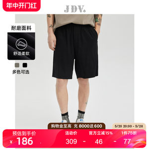 JDV男装纯色松紧腰宽松五分裤
