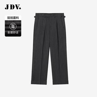 夏季 商务直筒长裤 新款 男士 WPW4024 咖啡色条纹西裤 JDV商场同款