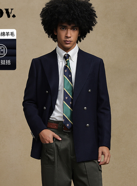 JDV春秋新品商场同款藏青色双排扣男士西装西服外套WMM4102