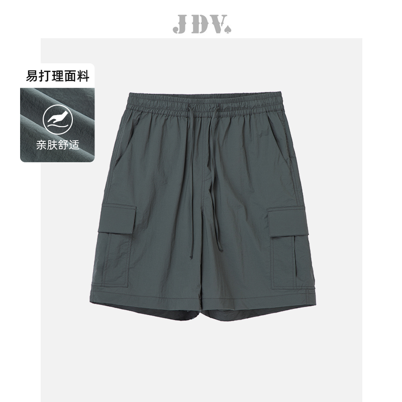 JDV商场同款灰色松紧腰五分裤
