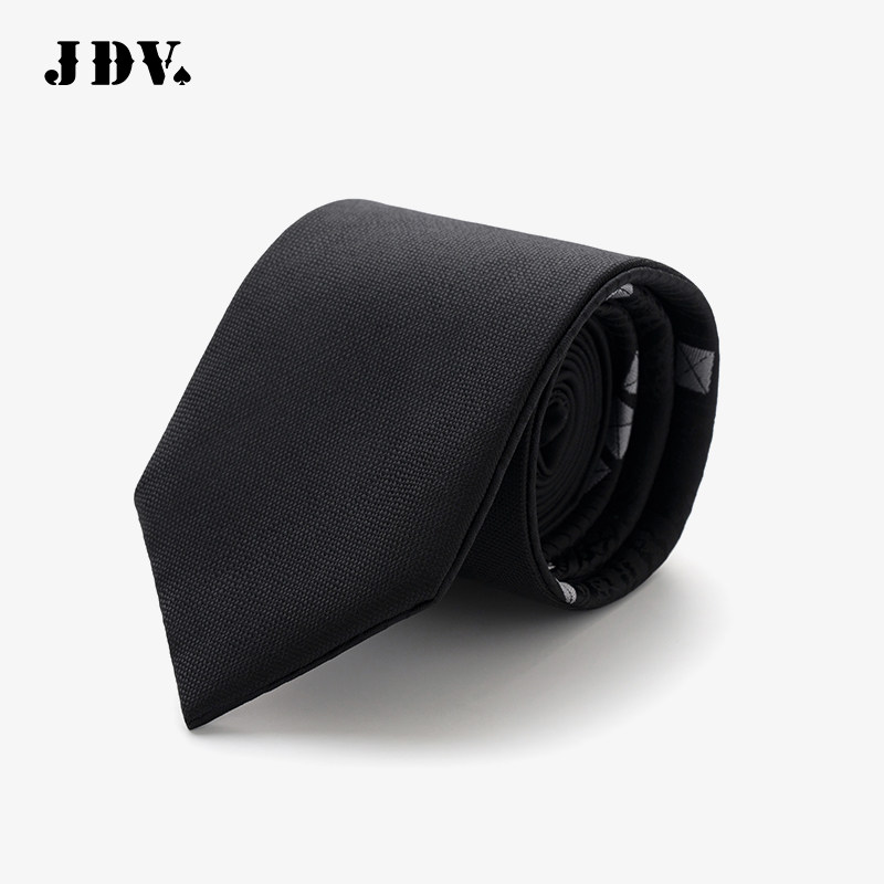 JDV饰品春秋新品商场同款黑色提花领带男士正装配饰WAF4710