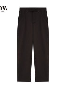 JDV商场同款深咖色休闲阔腿裤2025秋冬新款微锥形长裤WPN57P5