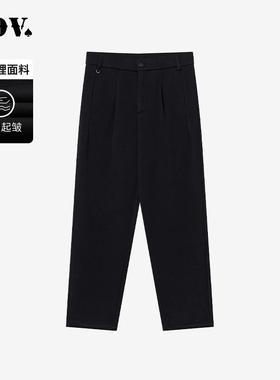 JDV商场同款秋冬新款黑色男士直筒宽松休闲裤子长裤WPL4625
