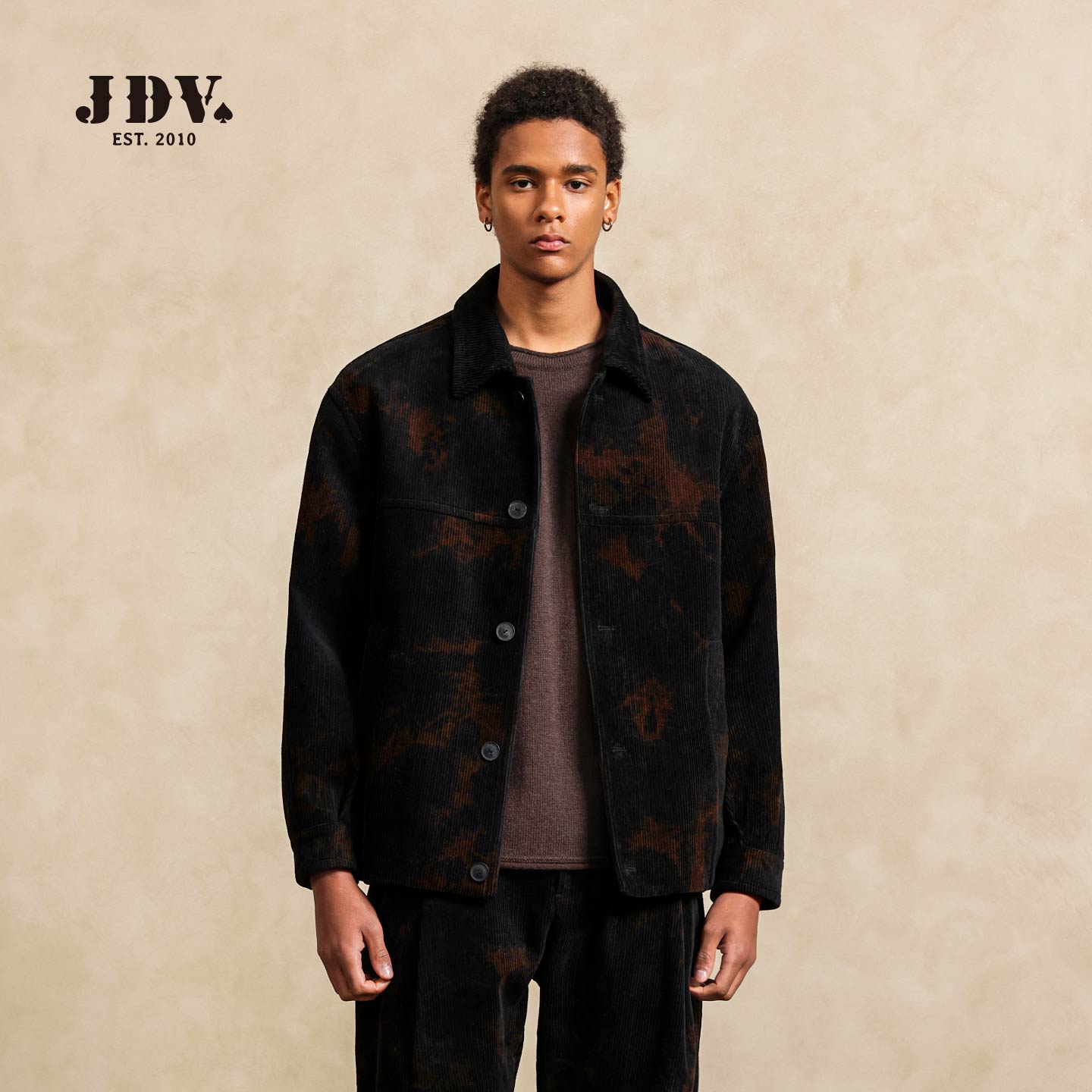 JDV商场同款复古扎染宽松夹克外套男士2025秋冬新款上衣WJK50S5