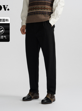 JDV商场同款秋季新款黑色男士直筒休闲裤子长裤通勤WPL4616