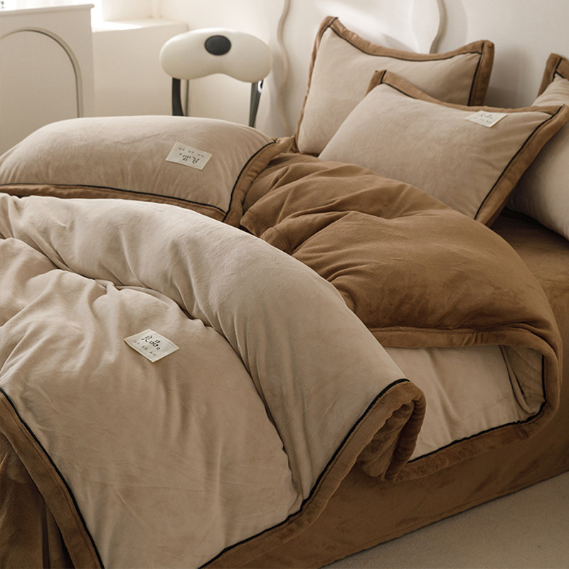 牛奶绒床上四件套加厚冬季珊瑚绒法兰加绒保暖床单被套床品三件套,床上用品,床品套件/四件套/多件套,淘宝优惠券,粉丝福利购,淘宝优惠卷