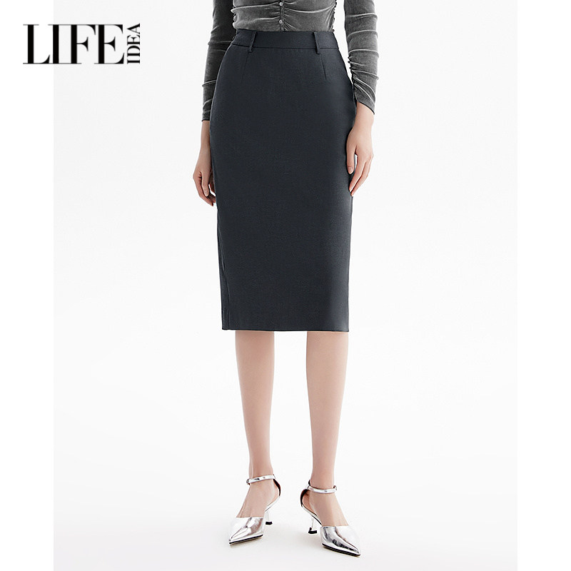 莱芙·艾迪儿优雅干练西装半身裙知性高極灰上身舒适藏肉显瘦裙子,女装/女士精品,半身裙,淘宝优惠券,粉丝福利购,淘宝优惠卷