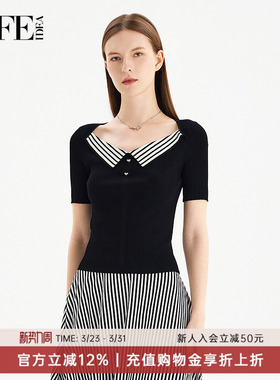 莱芙&middot;艾迪儿2026新款短袖针织衫上衣女小众高级感