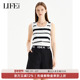 莱芙·艾迪儿背心针织女春夏新款 条纹显瘦上衣针织吊带背心