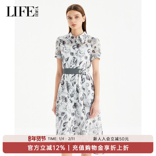 莱芙·艾迪儿2025巨好看的连衣裙女夏季风情万种修身法式短袖裙子