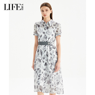 莱芙·艾迪儿2025巨好看的连衣裙女夏季风情万种修身法式短袖裙子