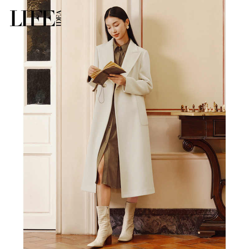 莱芙·艾迪儿冬季新款绵羊毛大衣