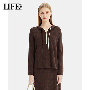 休闲宽松显瘦拉链连帽卫衣女款 新品 25春季 LIFE·IDEA商场同款