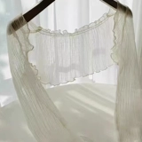 Тонкий летний шифоновый шелковый кардиган, трикотажный жилет, накидка