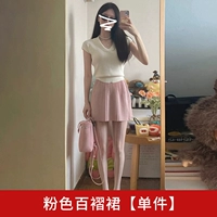 Розовая плиссированная юбка [Одинокое кусок] [Женская футболка с короткими рукавами переднего плеча Лето/топы для женщин 2024 Новый горячий стиль/ранний весенний шикарный топ/короткий топ/сладкий и пряный топ/леди футболка с короткими рукавами/шикарная и красивая топ/горячая девушка]]