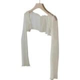 Тонкий летний шифоновый шелковый кардиган, трикотажный жилет, накидка