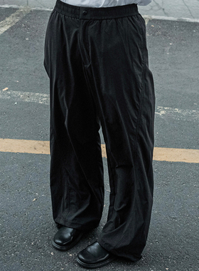 SOTEM(SOLARSYSTEM) 轻量速干 易打理 格纹内饰 扭缝宽松直筒长裤