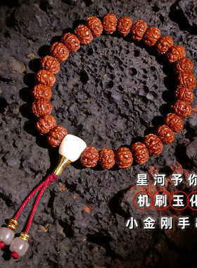 爆肉小金刚菩提子手串机刷玉化菩提籽文玩佛珠男高油高密可盘手串