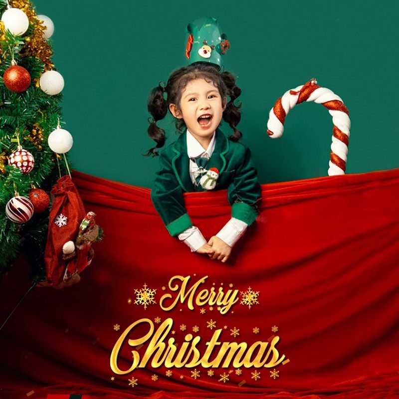 主客圣诞节拍照背景布