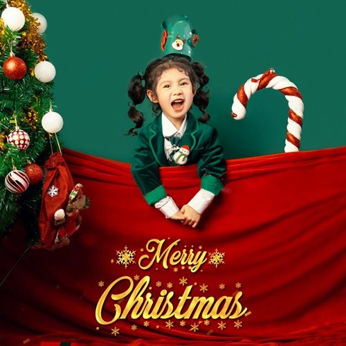 主客圣诞节拍照背景布