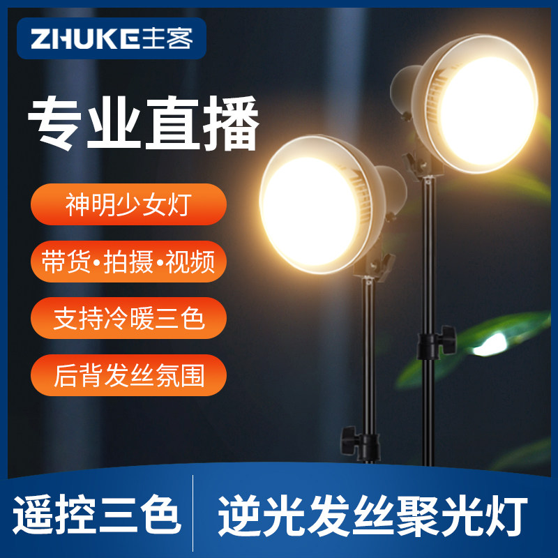 拍照聚光补光灯发丝专用led室内跳舞直播背景氛围主播美颜美食神明少女落地摄影自拍抖音视频拍摄打光女轮廓_虎窝淘