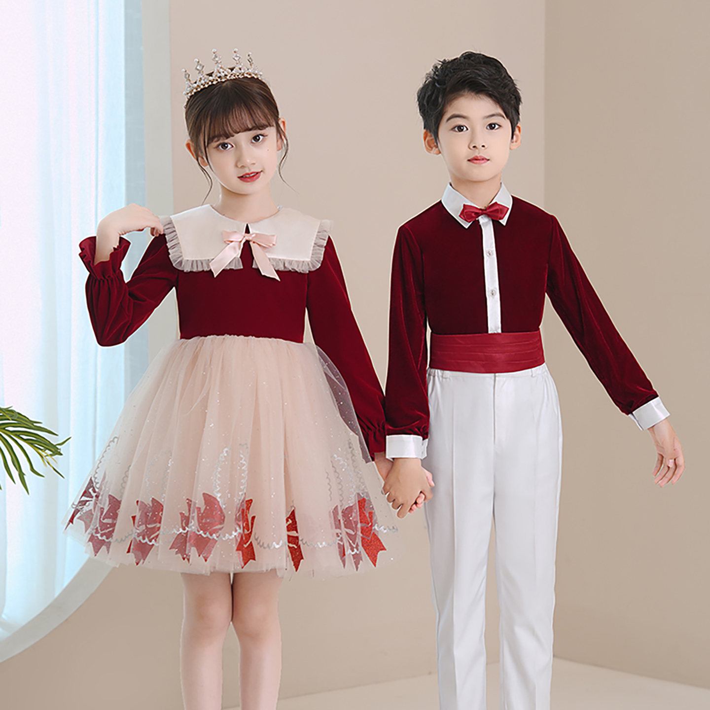 元旦儿童节演出服男诗歌朗诵