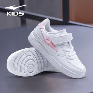 鸿星尔克童鞋女童秋冬皮面中大童休闲百搭学生滑板鞋儿童小白鞋