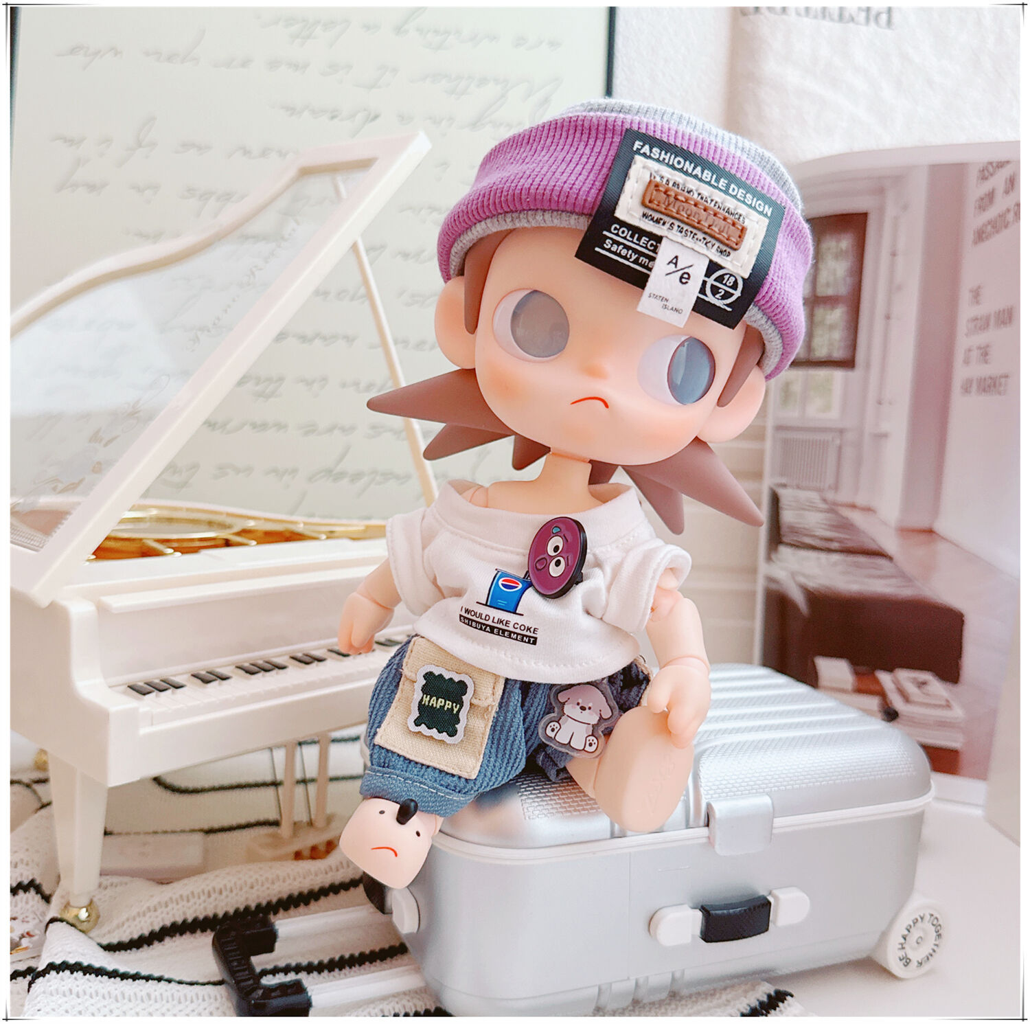 仅售衣服Zsiga向往之处娃衣1/8可动玩偶嘎子姐酷帅套装潮流T恤裤