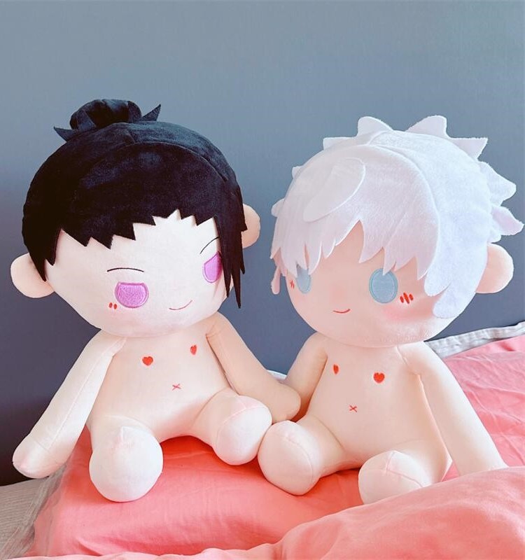 咒术回战动漫周边五条悟玩偶40cm坐姿棉花娃娃抱枕人偶超萌礼物