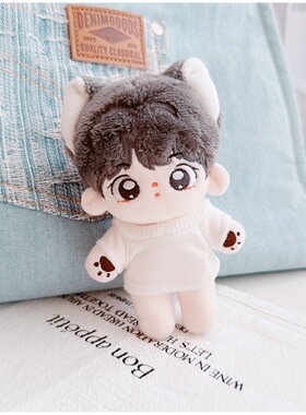 一二三代labubu拉布布装扮衣服10cm娃衣雪莉玫长腿Kt大笨狗白T恤