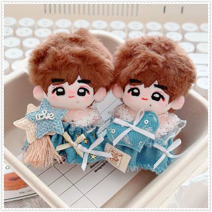 娃衣迷你衣服5cm娃衣娃帽5厘米7cm动物体海星体牛仔创意吊带裙