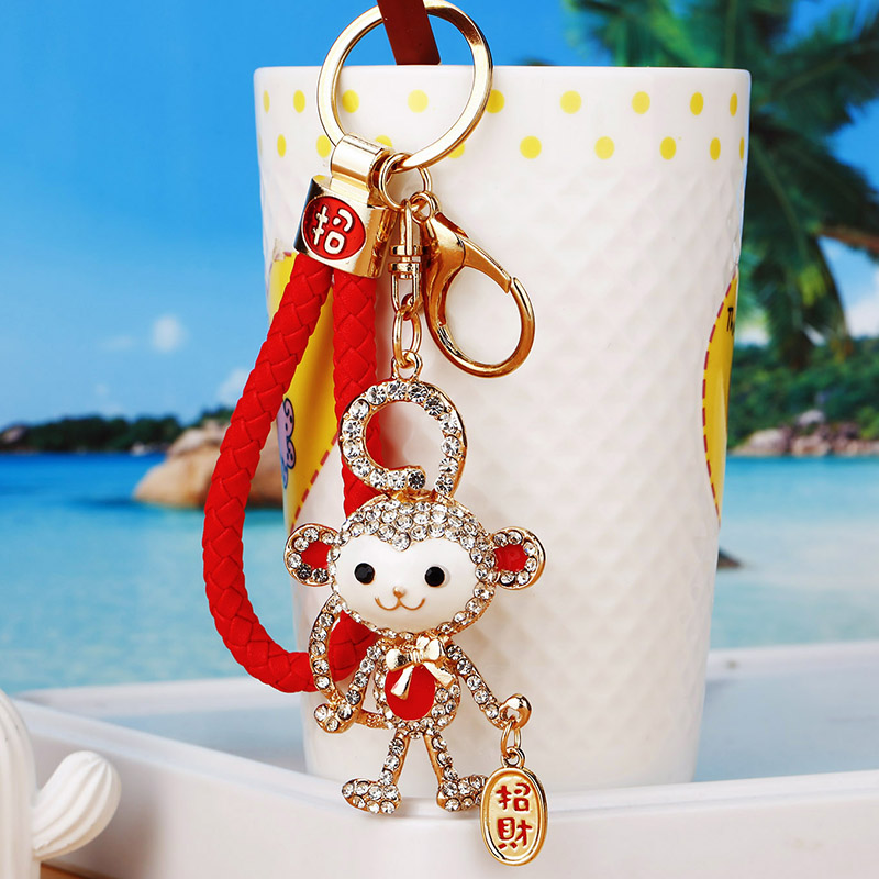 招财生肖猴子汽车钥匙扣包挂件链