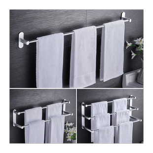 卫生间面巾杆毛巾架壁挂免打孔晾帕子的架子置物架带挂钩挂架长杆