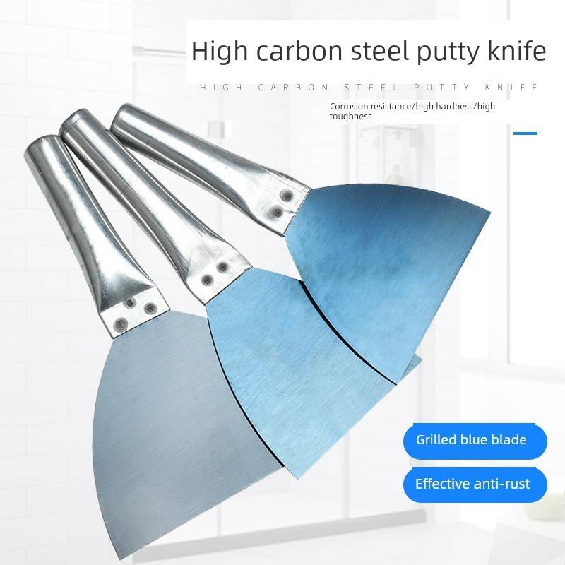 钢管铁柄腻子刀抹灰刀刮刀腻子清洁铲刮墙刮刀抹灰刀烤蓝刮刀刮刀