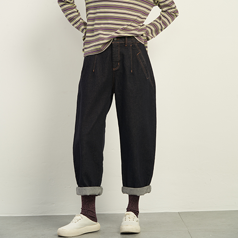 UGIZ宽松显瘦休闲哈伦九分牛仔裤