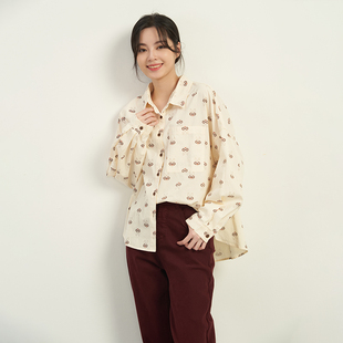衬衫 UGIZ2024年秋季 女UCSH832 长袖 休闲百搭兔子印花个性 新品 韩版