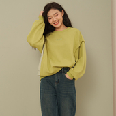 UGIZ商场同款 拼接落肩显瘦圆领卫衣女UCTG611 女装 23年秋新品 韩版