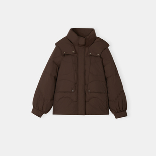 韩版 商场同款 纯色连帽休闲羽绒服女UDYJ881 新品 UGIZ2025年冬季