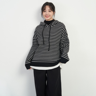 慵懒百搭连帽假两件休闲针织衫 韩版 女UDWH820 新品 UGIZ2024年冬季