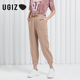 裤 UGIZ秋季 女UCPE509 女装 纯色腰带百搭休闲九分工装 新品 韩版