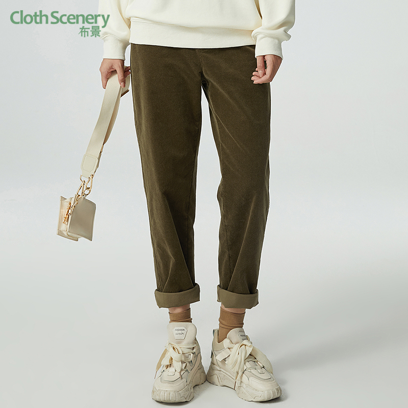 布景宽松灯芯绒休闲裤