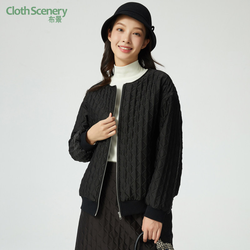 布景棉服女冬季新品简约宽松圆领长袖厚款黑色夹克棉衣外套1506,女装/女士精品,棉衣/棉服,淘宝优惠券,粉丝福利购,淘宝优惠卷