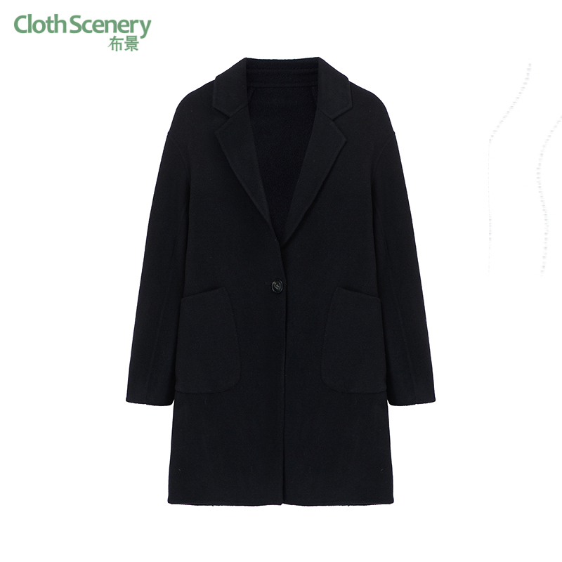 布景气质西装领全羊毛大衣