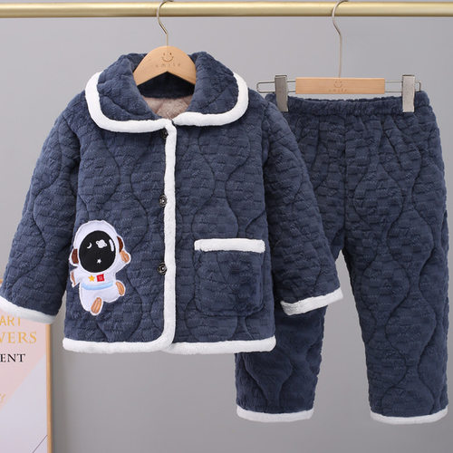 三层夹棉加厚款男童睡衣家居服