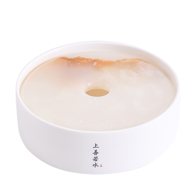 德化圆形储水家用玉石茶盘