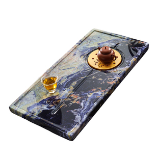 创意家用大理石茶盘轻奢简约办公室现代高级感仿玉茶托排水式茶台