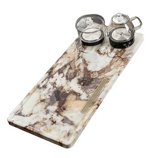 奢石大理石玉石功夫茶盘台家用茶具自动上水底部一体茶具全套水壶