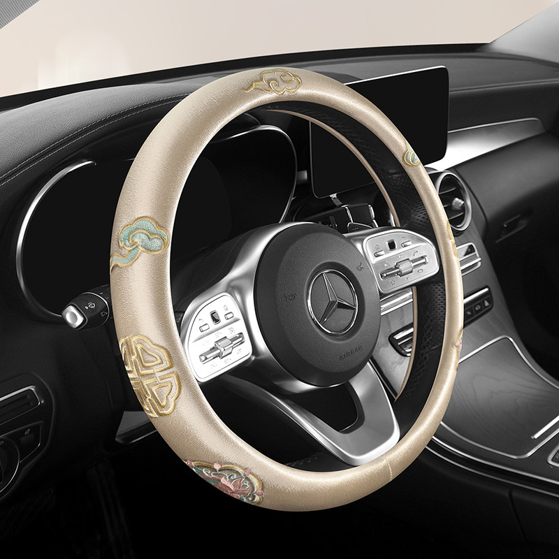 国潮祥云方向盘套汽车用品把套四季通用防滑吸汗女士荣威i5高尔夫