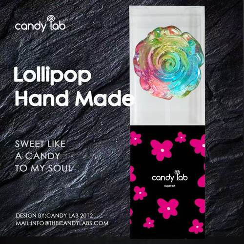 candylab混合水果味玫瑰花棒棒糖