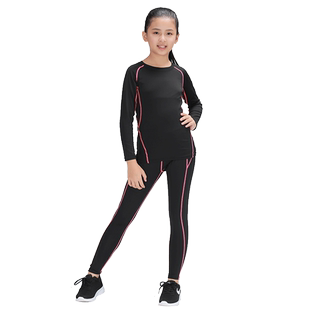 儿童紧身长裤女童运动篮球打底裤跑步训练服套装足球速干衣健身裤